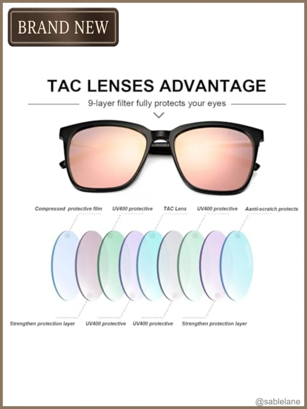 Oversized Square Sunglasses UV400 Protection Polarized Lightweight Women